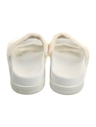 Christian Louboutin Shearling Graphic Print Slides