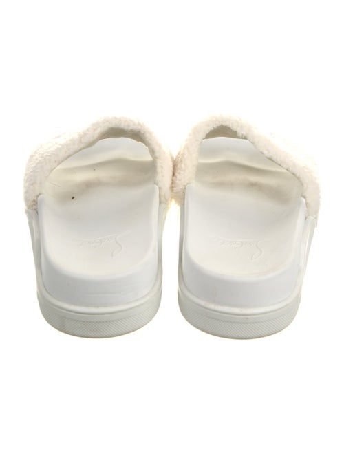Christian Louboutin Shearling Graphic Print Slides