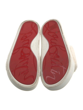 Christian Louboutin Shearling Graphic Print Slides