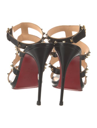Christian Louboutin Spike Accents Patent Leather Gladiator Sandals