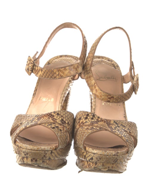 Christian Louboutin Snakeskin Animal Print Slingback Sandals
