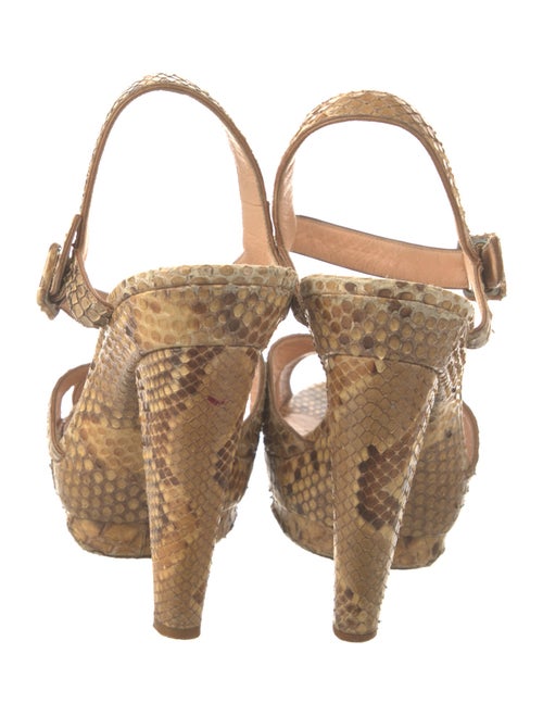 Christian Louboutin Snakeskin Animal Print Slingback Sandals