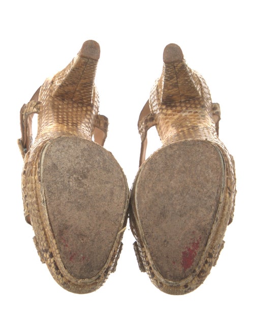 Christian Louboutin Snakeskin Animal Print Slingback Sandals