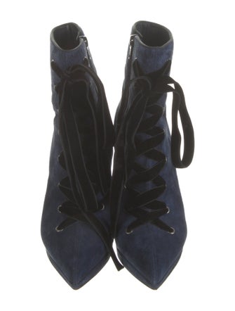 Christian Louboutin Suede Lace-Up Boots