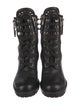 Christian Louboutin Spike Accents Leather Combat Boots