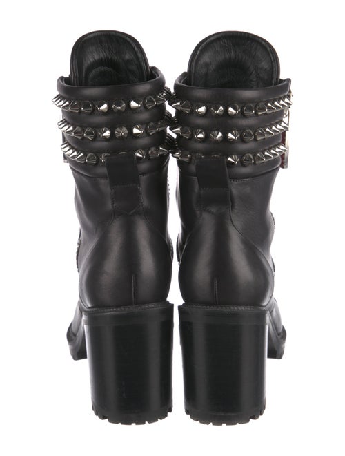 Christian Louboutin Spike Accents Leather Combat Boots