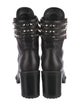 Christian Louboutin Spike Accents Leather Combat Boots