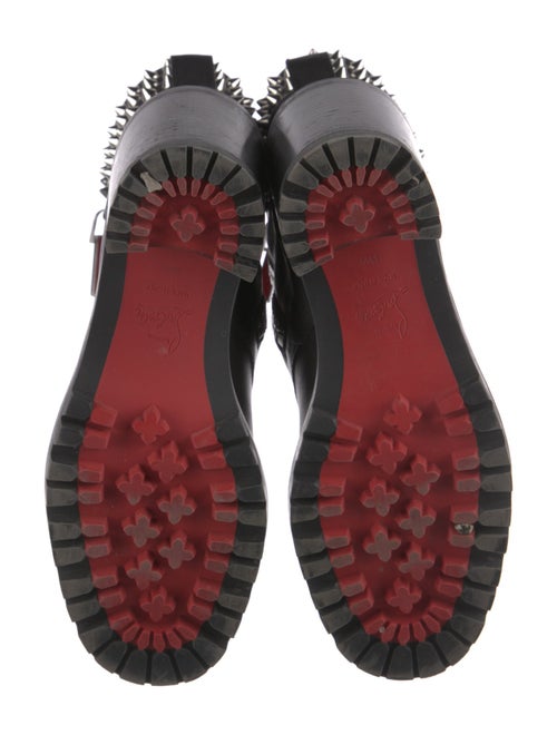 Christian Louboutin Spike Accents Leather Combat Boots