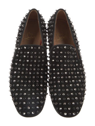 Christian Louboutin Spike Accents Suede Loafers