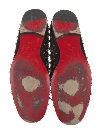 Christian Louboutin Spike Accents Suede Loafers