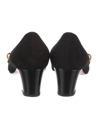 Christian Louboutin Spike Accents Suede Pumps