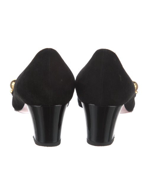 Christian Louboutin Spike Accents Suede Pumps