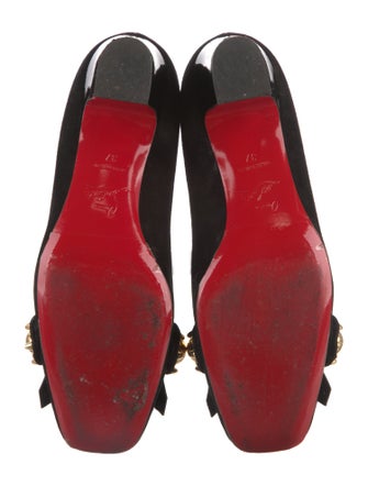 Christian Louboutin Spike Accents Suede Pumps