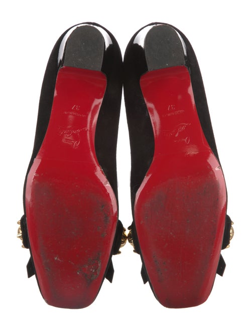 Christian Louboutin Spike Accents Suede Pumps