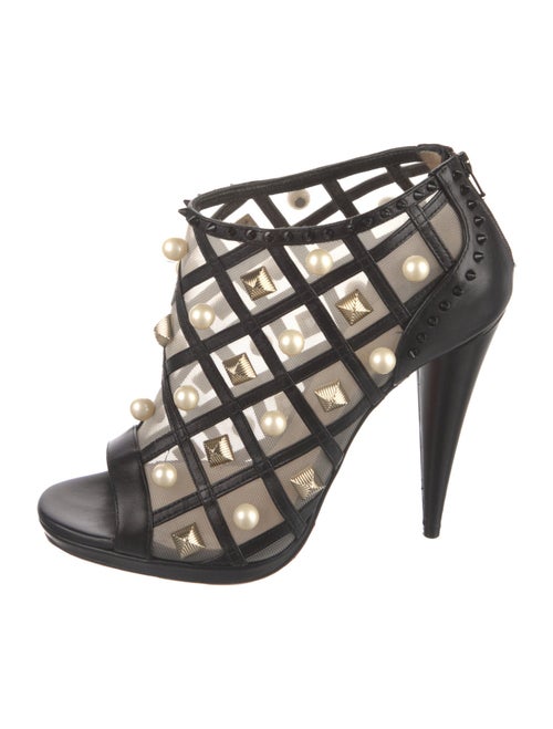 Christian Louboutin Faux Pearl Accents Leather Pumps