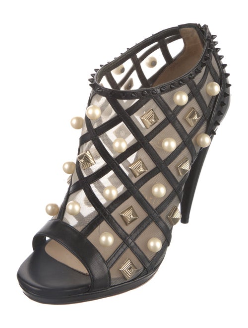 Christian Louboutin Faux Pearl Accents Leather Pumps