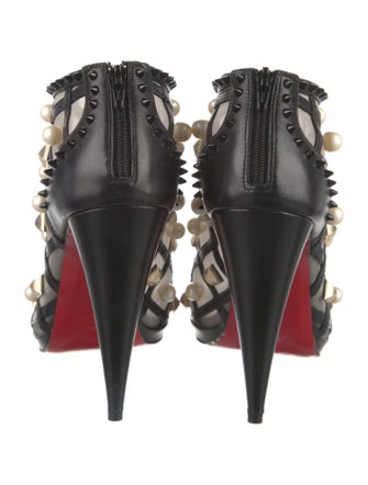 Christian Louboutin Faux Pearl Accents Leather Pumps