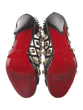 Christian Louboutin Faux Pearl Accents Leather Pumps