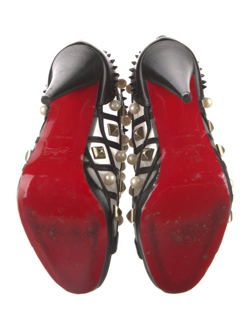Christian Louboutin Faux Pearl Accents Leather Pumps