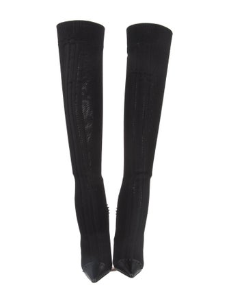 Christian Louboutin Spike Accents Studded Accents Sock Boots