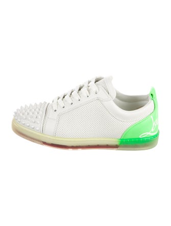 Christian Louboutin Spike Accents Leather Sneakers