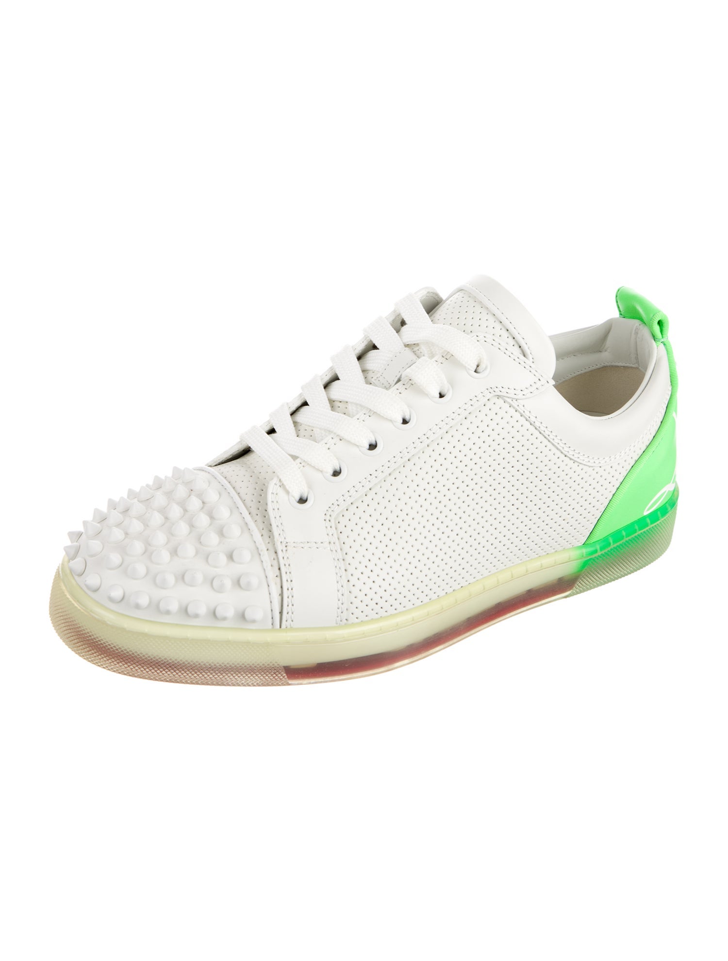 Christian Louboutin Spike Accents Leather Sneakers