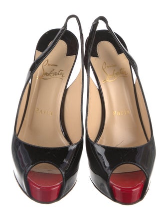 Christian Louboutin Patent Leather Slingback Pumps