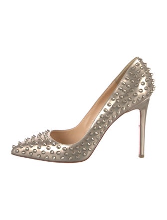 Christian Louboutin Spike Accents Leather Pumps