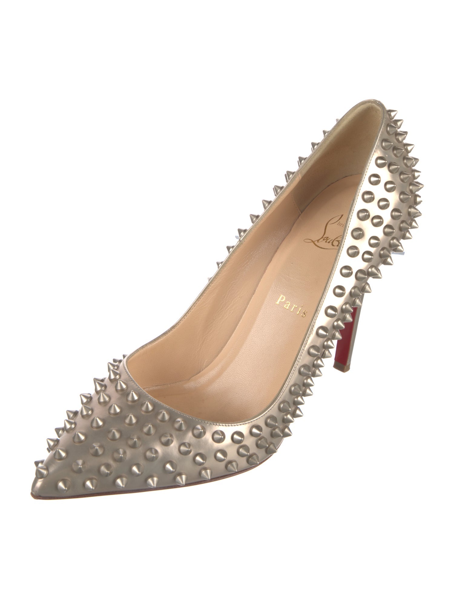 Christian Louboutin Spike Accents Leather Pumps