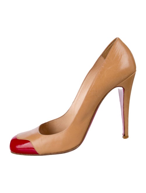 Christian Louboutin Leather Colorblock Pattern Pumps