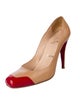 Christian Louboutin Leather Colorblock Pattern Pumps