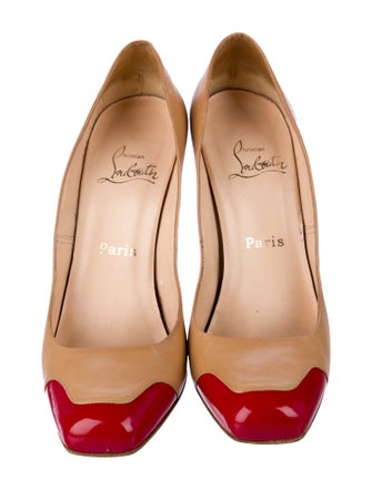 Christian Louboutin Leather Colorblock Pattern Pumps