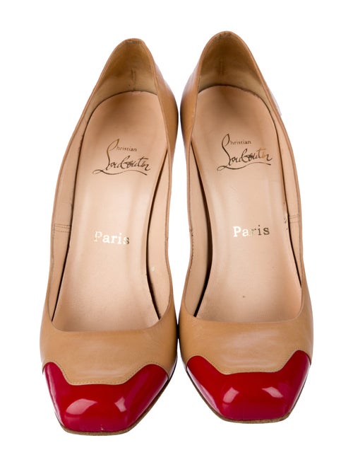Christian Louboutin Leather Colorblock Pattern Pumps