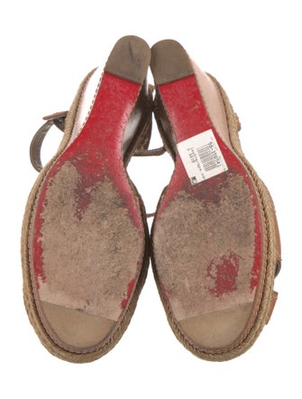 Christian Louboutin Leather Colorblock Pattern Slingback Pumps