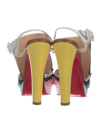 Christian Louboutin Leather Printed T-Strap Sandals