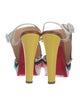 Christian Louboutin Leather Printed T-Strap Sandals
