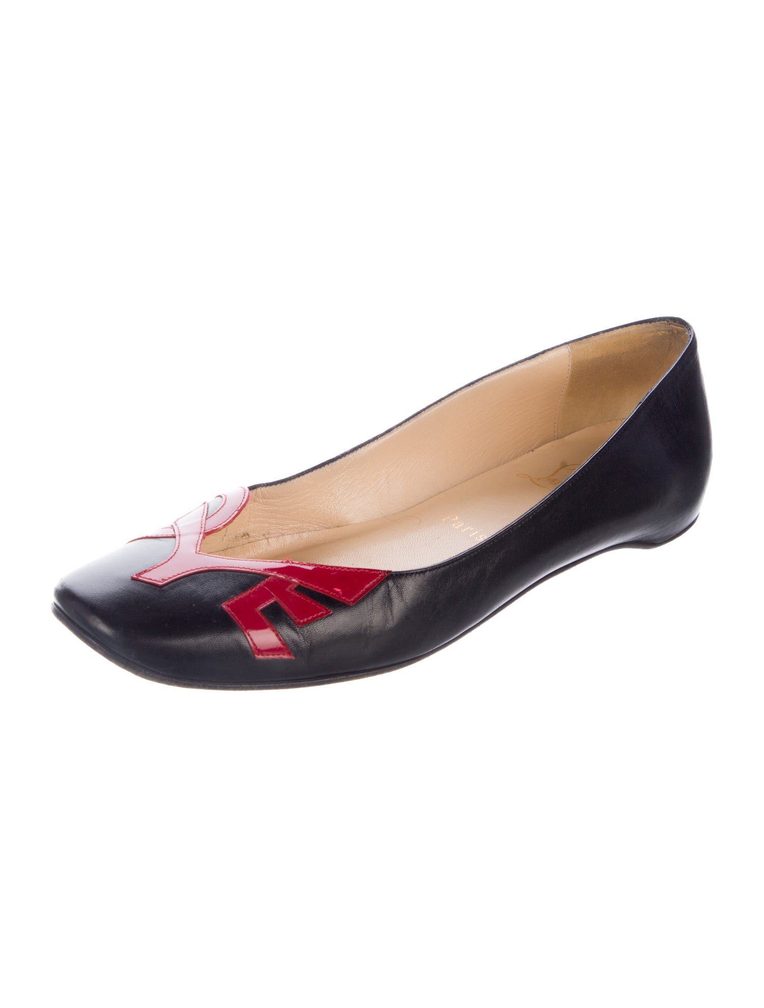 Christian Louboutin Leather Graphic Print Ballet Flats