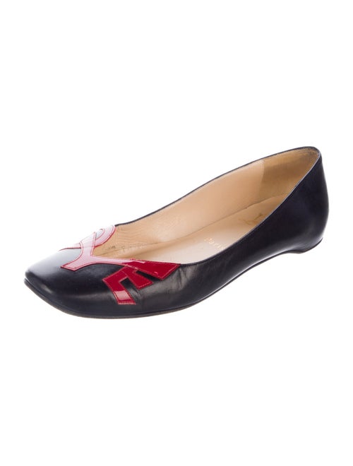 Christian Louboutin Leather Graphic Print Ballet Flats