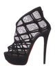 Christian Louboutin Suede Mesh Accents Pumps