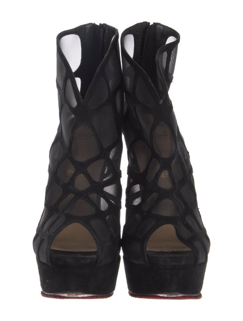 Christian Louboutin Suede Mesh Accents Pumps