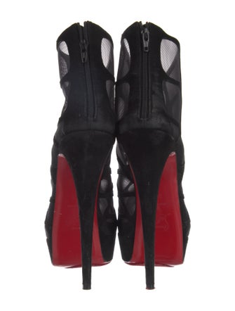 Christian Louboutin Suede Mesh Accents Pumps