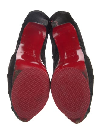 Christian Louboutin Suede Mesh Accents Pumps