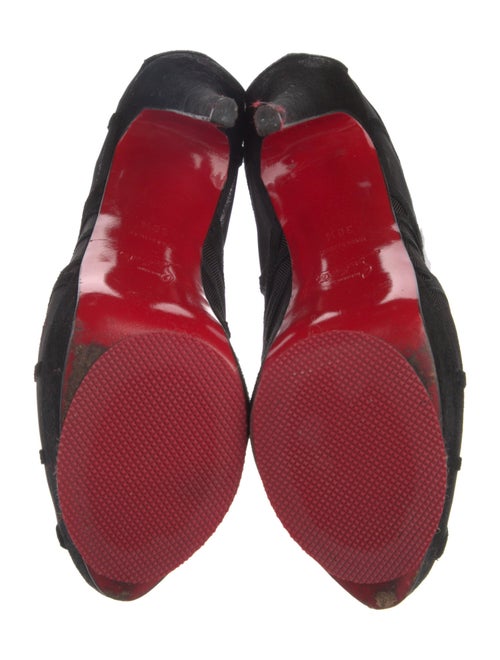 Christian Louboutin Suede Mesh Accents Pumps