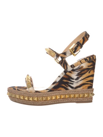 Christian Louboutin Rockstud Accents Canvas Espadrilles