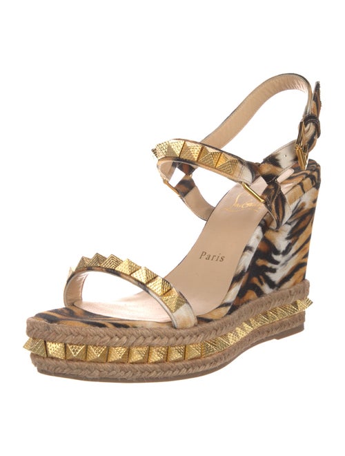 Christian Louboutin Rockstud Accents Canvas Espadrilles