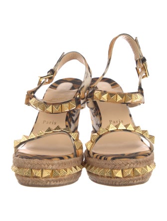 Christian Louboutin Rockstud Accents Canvas Espadrilles