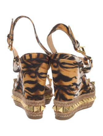 Christian Louboutin Rockstud Accents Canvas Espadrilles