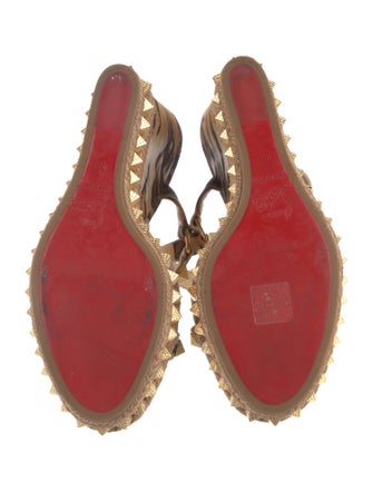 Christian Louboutin Rockstud Accents Canvas Espadrilles