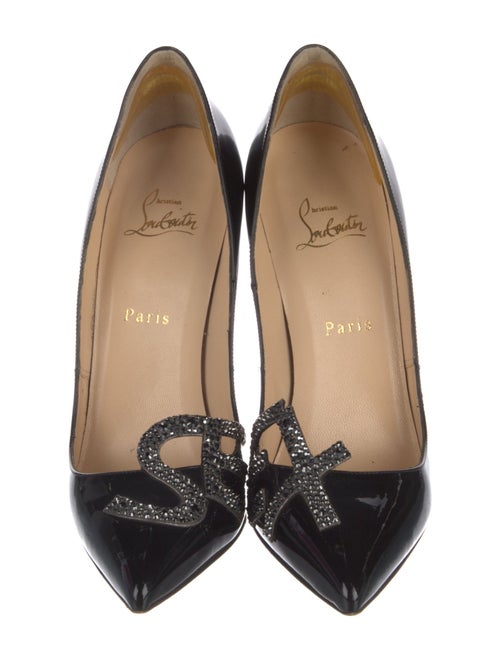 Christian Louboutin Patent Leather Crystal Embellishments Pumps