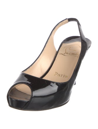 Christian Louboutin Patent Leather Slingback Pumps
